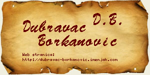 Dubravac Borkanović vizit kartica